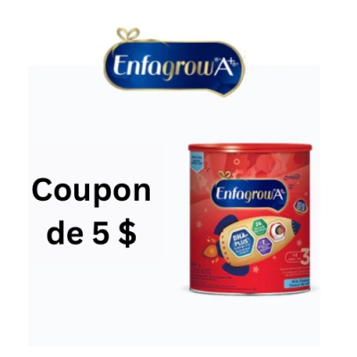 Coupon de 5,00 $ de rabais sur Enfagrow A+