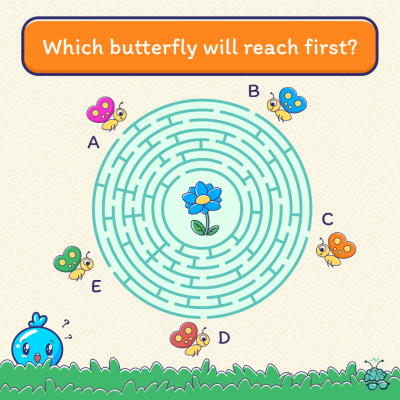 Which butterfly will reach first?